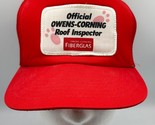 Vtg Owens Corning Trucker Hat Patch Official Roof Inspector Red Mesh You... - $20.31