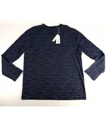 Vince Long Sleeve Men&#39;s T-Shirt XL Blue Grey Striped New - £36.47 GBP