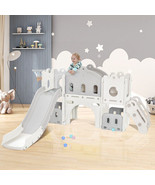 Kids Slide Playset Structure, Freestanding Castle Climber with Slide &amp;Ba... - £239.37 GBP