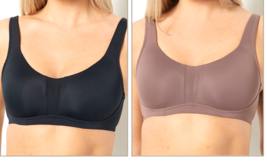 Cuddl Duds Set of 2 Smooth Micro Lightly Lined Scoop Neck Bra- BLACK BROWN, 1X - £21.65 GBP