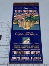 Front Strike Matchbook Cover  Traymore Hotel Miami Beach, Florida  gmg - £9.81 GBP