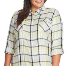 Vince Camuto Long Sleeve Plus Size Blouse shirt Plaid Button up 1X NEW $109 - $44.55