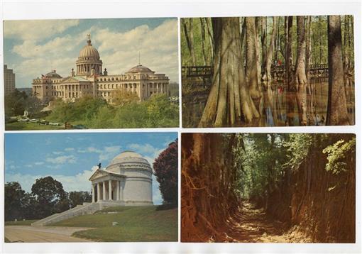 Primary image for 8 Deep South Postcards Vicksburg Natchez Jackson Windsor Beauvoir Auburn 