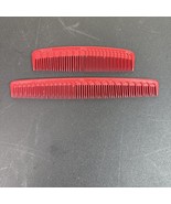 Vintage Tupperware Red Combs Set of 2 1980s Hair Grooming Made in USA - $27.09 CAD