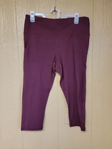 RR TQD Women Leggings Pockets High Waist Yoga Pants Tummy Control Sz 2XL Mauve - £14.68 GBP