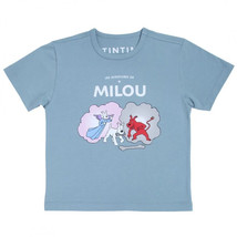 Snowy Angel and devil blue T-shirt Official Moulinsart product New - £31.59 GBP