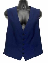 Vintage Navy Blue Plain Occasions Vest Waistcoat Size 42R - $20.99