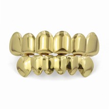 Topgrillz New Fit Gold Silver Plated Hip Hop Teeth Grillz Top &amp; Bottom Vampire F - £9.60 GBP