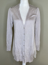 NWT Nic+Zoe Women’s silk Button Up Cardigan Size PS In Powder H9 - $25.84