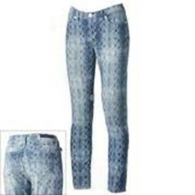 Womens Jeans Rock &amp; Republic Skinny Blue Tie Dye Snake Pants NWT $70-sz 10 - £19.51 GBP