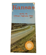 Vintage Kansas Brochure Map Official Highway Fold Out Travel 1975-76 1970s - $27.91 CAD
