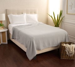 Northern Nights 100% Cotton Waffle Blanket - Queen in Grey - $193.99