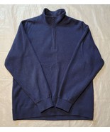 Orvis Mens Sweater Size Medium 1/4 Zip Pullover Blue Casual Cotton - £6.78 GBP