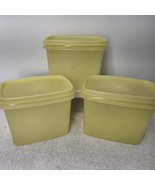 Set of 3 Vintage Tupperware 1243-11 Yellow Shelf Saver Container &amp; Lids ... - $16.67 CAD