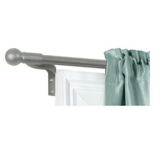 Zenna Home Cafe Single Curtain Rod with Finial - Brushed Nickel - $19.00+