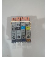 (Lot of 4) Genuine Canon Ink Cartridges:  1 CLI-221BK + 1 CLI-221M + 1 C... - $22.76