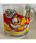 McDonalds 1978 GARFIELD Glass Mug USE YOUR FRIENDS WISELY ~ Fun Collecti... - £11.75 GBP