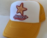 Vintage Hardee&#39;s Burgers Hat Fast Food Trucker Hat Adjustable snapback Gold - $17.59