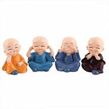 TIED RIBBONS Resin Buddha Monk Statues, Small, Multicolour, Set of 4 - £31.96 GBP