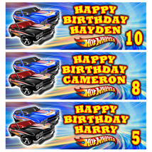 HOT WHEELS Personalised Birthday Banner - Hot Wheels Birthday Party Banner - £4.15 GBP