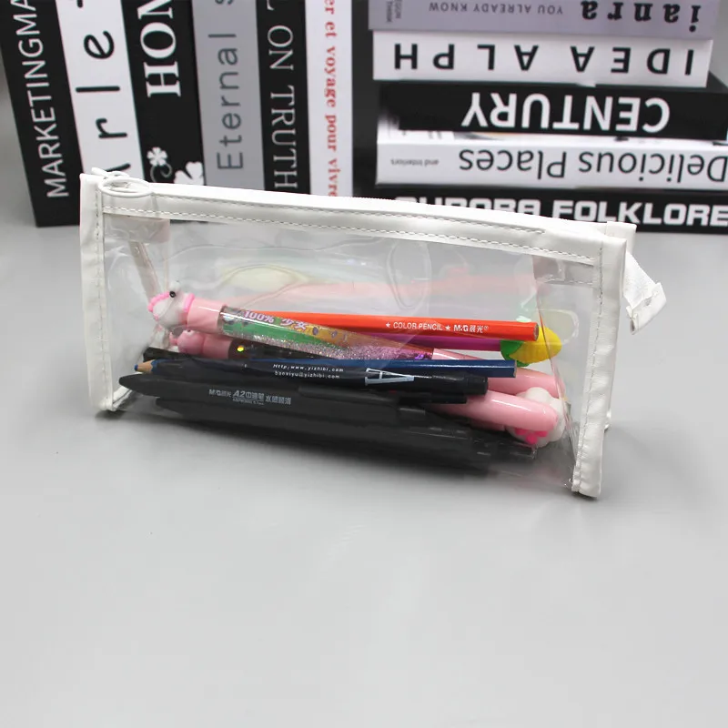 Custom Simple Transparent Pencil Case, Large Capacity Pen Bag, Cosmetic Bag, Sch - $58.07