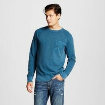 Mossimo Men&#39;s Washed Long Sleeve Pullover Blue Size L NWT  - £13.67 GBP