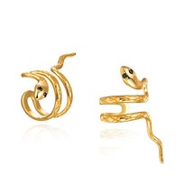 CANNER 925 Silver Personalized Snake-shaped Non-pierced Ear Cuff Clip Earrings f - £16.83 GBP