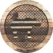 Corrugated Rhino on Wood Novelty Circle Coaster Set of 4 - £15.69 GBP