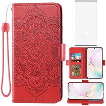 Compatible With Samsung Galaxy Note 10 Plus Glaxay Note10+ 5G Wallet Case Temper - £22.37 GBP