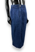 Vtg 90s LizSport Womens Blue Jean Denim Long Western Maxi Skirt Sz 12 - £23.34 GBP