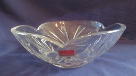 LAUSITZER 24% Lead Crystal Germany Dish Bowl Bleikristall 8&quot; Original Sticker - £23.98 GBP