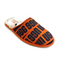 UGG Scruff Graphic Band Sheepskin Slip On Slippers Mens Size 10 Orange 1123737 - £32.60 GBP