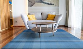 EORC LLC, RR02BL4X6 Hand-Knotted Wool Flat Weave Rug, 4&#39; x 6&#39;, Denim Are... - £95.95 GBP