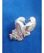 Mexican 925 Sterling Silver Birds Turquoise Pin Brooch Free Shipping - $368.69 MXN