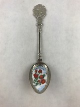 Hawaii Gold Tone and Color Hibiscus Collectible Souvenir Spoon 5 3/8&quot; - $14.03