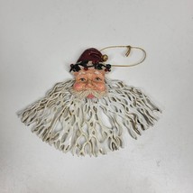 VINTAGE Santa Wall Hanging Door Greeter Wire Beard Christmas Holiday Decoration - $35.18