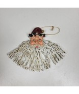 VINTAGE Santa Wall Hanging Door Greeter Wire Beard Christmas Holiday Dec... - £28.09 GBP