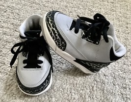 Toddler Jordan Silver Gray Black Lace Up Sneakers Shoes Sz. 5C *EXCELLENT* - £17.14 GBP