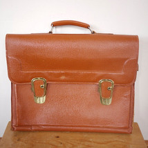 Vintage Dutch Amsterdam Cowhide Leather Briefcase Laptop Attaché Bag w/ ... - £47.40 GBP