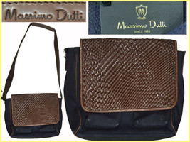 Massimo Dutti Men&#39;s Partial Leather Shoulder Bag *Here With Discount* MD01 T3P - £76.57 GBP