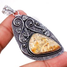 Fossil Coral Gemstone Handmade Ethnic Wedding Gift Pendant Jewelry 2.90&quot; SA 25 - £3.98 GBP