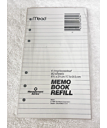 1988 MIP Mead Memo Book Refill 6 3/4 x 3 3/4 6 Ring 80 Sheets NOS - £6.62 GBP