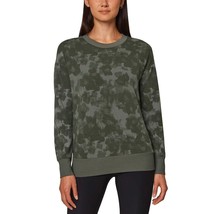 Mondetta Women&#39;s Plus Size 2X Green Floral Pullover Sweatshirt NWT - £10.56 GBP