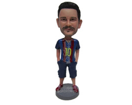 Custom Bobblehead Soccer Fan Wearing Soccer Jersey And Shots - Sports &amp; Hobbies  - £64.09 GBP