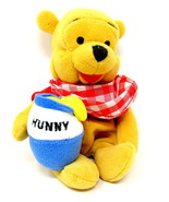 Disney Winnie the Pooh Picnic Hunny Pot 7&quot; Plush Stuffed Bear Honey US S... - $14.78