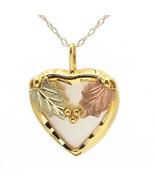 Rushmore Gold Co. 10K Black Hills Gold Mother of Pearl Heart Pendant Nec... - £94.16 GBP