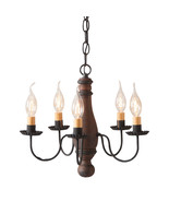 5-Arm Chandelier  Bed and Breakfast Wood Metal Fixture, Hartford Pumpkin... - $449.95