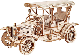 3D Wooden Puzzle Model Car Kits to Build for Adults, 1:15 Scale Vintage ... - $37.31