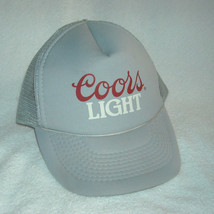 Coors Light Beer Trucker Baseball Hat  Snapback Gray Puffy Material - $23.71