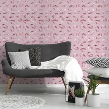 Amazing Wall Home Contemporary Peel And Stick Glitter Rose Gold Lips Pink Self - £36.99 GBP